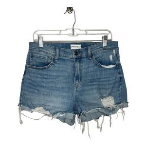 Studio Blue Womens Denim Jean Short Size 29 Distressed Cut Off Raw Edge Festival
